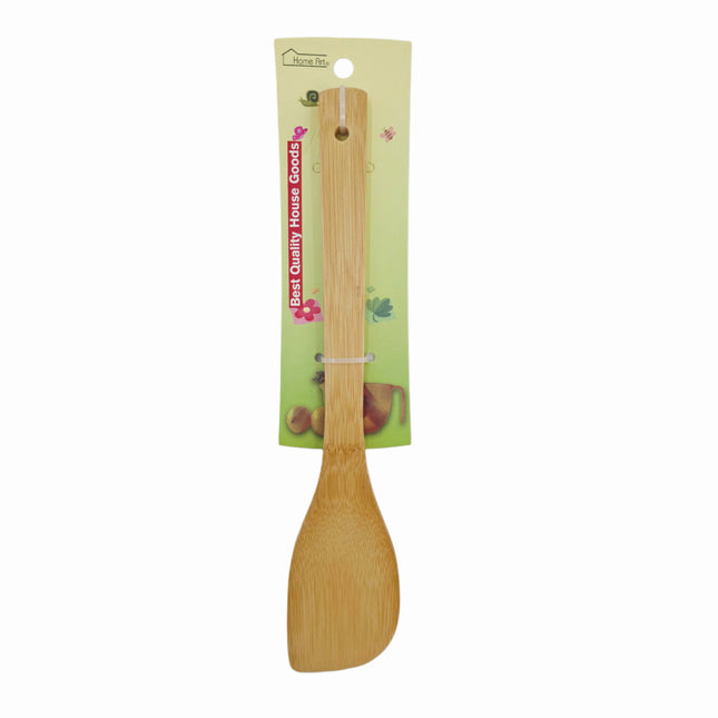 Home Art Natural Bamboo Wooden Angled Turner/Spatula – 30cm/11.8" Long