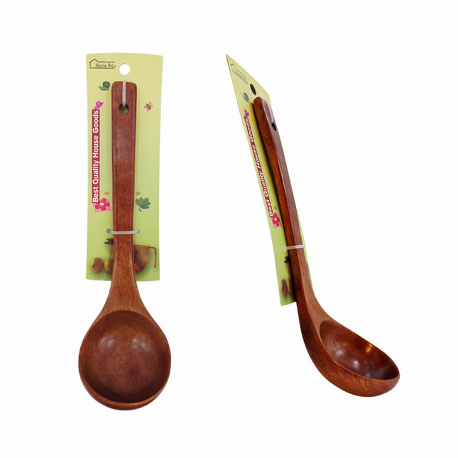 Home Art Lacquered Wooden Soup Ladle – 10.6” Long