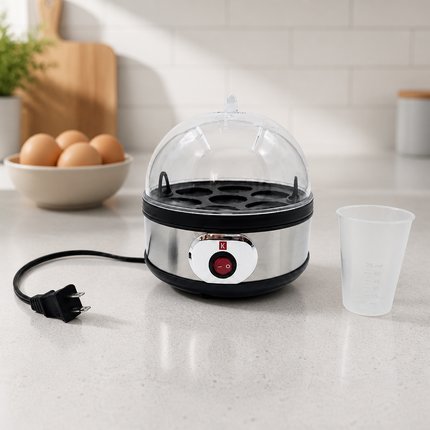 Key Kitchenware Stainless Steel Electric Egg Cooker (7 Eggs) – Automatic Egg Boiler