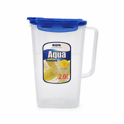 KOMAX Aqua Premium 2.0L Water Pitcher – BPA-Free, 4-Point Locking Lid - Made in Korea