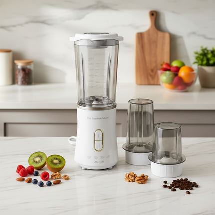 Shinil Mini Power Mixer SMX-400MJS – 320W Compact Blender – 3 Cups + 2 Blade Types – Made in Korea