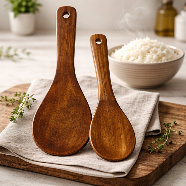 Dasom Natural Wooden Rice Paddles – 2 Sizes (7.9" or 11")