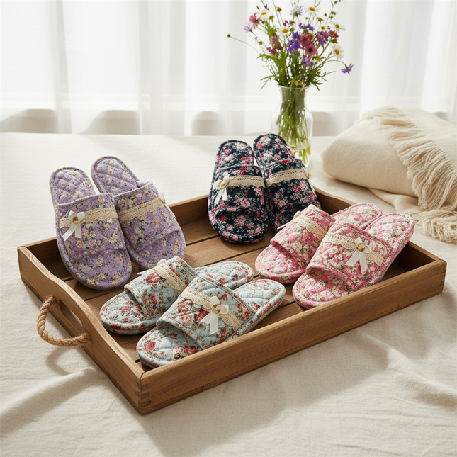 Women's Quilted House Slippers (3 Colors) - One Size (Fits Most Women)