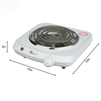 Narita Electric Single Burner Hot Plate - 1000W Spiral Coil Countertop Burner - 10" x 12" - ETL Listed