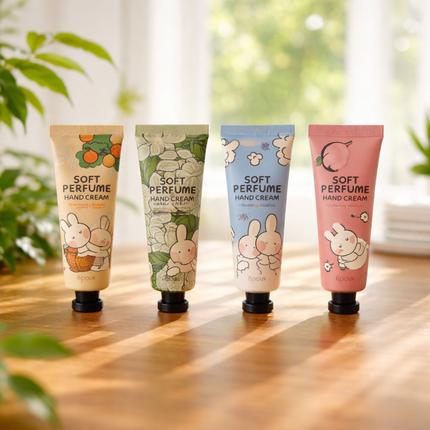 époux Soft Perfume Hand Cream – Korean Hand Moisturizer (Peach Breath, Tangerine Soap, Jasmine Fog, Powdery Mellow | 50 ml / 1.69 fl. oz.) - Made in Korea