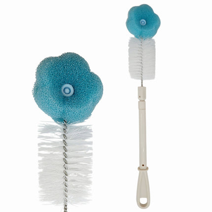 MBKO Flower Sponge Combination Bottle Brush 16" (Large) - Made in Korea