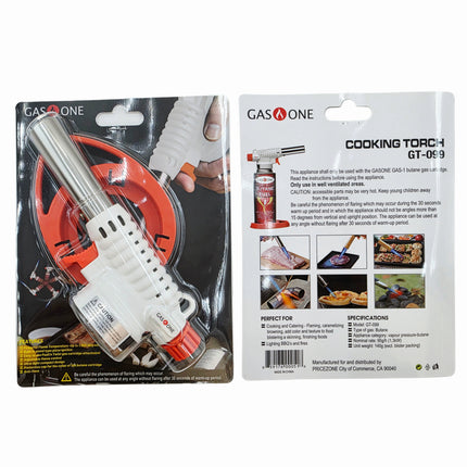 Gas One Heavy Duty Butane Cooking Torch with Stand - GT-099 - Adjustable Flame Control
