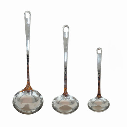 KC Premium Stainless Steel Soup Ladle – Round Serving Ladles – 3 Sizes (Small 7.5", Medium 11", or Large 14")