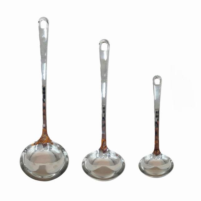 KC Premium Stainless Steel Soup Ladle – Round Serving Ladles – 3 Sizes (Small 7.5", Medium 11", or Large 14")