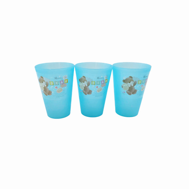 "Honey Bear" 3pc Set of Durable Plastic Cups - Made in Korea