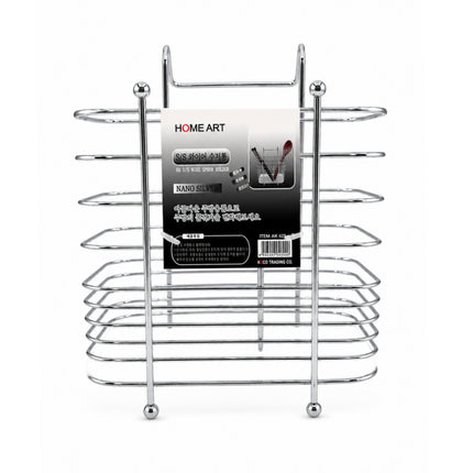 Home Art Stainless Steel Wire Utensil Holder - Countertop or Dish Rack Use