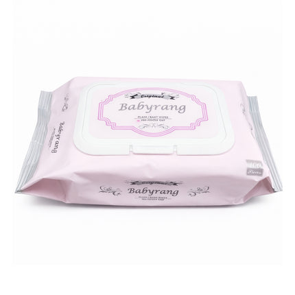 Babyrang Original Baby Wipes with Flip-Top Lid (100 Count) - Unscented Plain Baby Wipes - Made in Korea