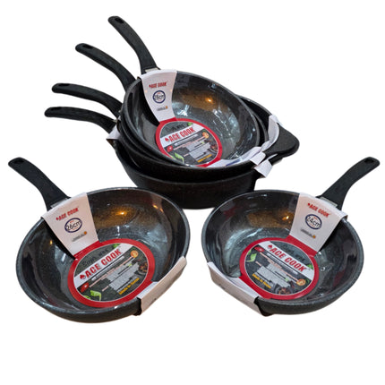 Ace Cook “Supr” 5-Layer Nano Marble Nonstick Wok Pan (7 Sizes) – Made in Korea
