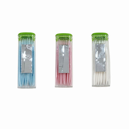 Dual-Ended Interdental Brush & Toothpick w/ Case & Attached Mirror