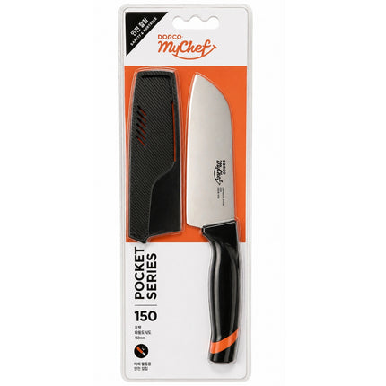 DORCO MyChef Pocket Series 150 Santoku Knife with Sheath - 10.8" (27.5 cm) - Designed in Korea - Made in Vietnam
