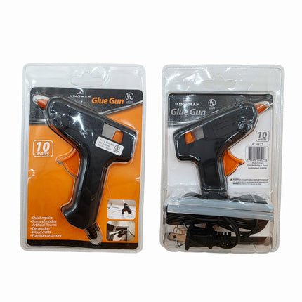 Kingman 10-Watt Mini Hot Glue Gun – Compact Craft & Repair Tool - Comes W/ 2 Glue Sticks - Plug-In Type