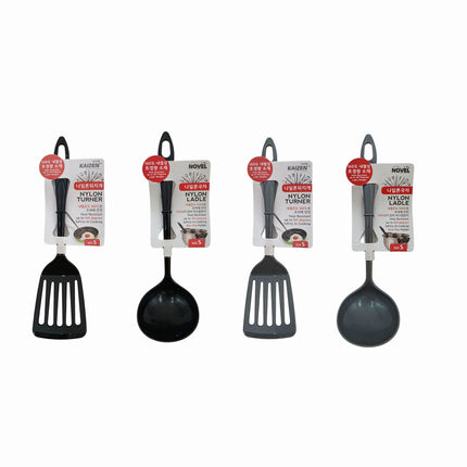 Small Heat Resistant Nylon Turners/Ladles (8 in / 20.3 cm) - 2 Colors (4 Options) - Cooking Spoons/Spatulas