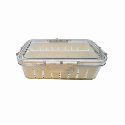 Small Snap-Lock Produce Storage Container w/ Dual Removable Strainers & Clear Lid
