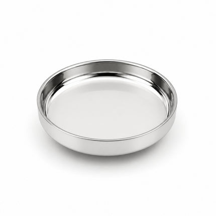 Double-Walled Stainless Steel Side Dish Plate, Korean Banchan Plate, 3 Sizes
