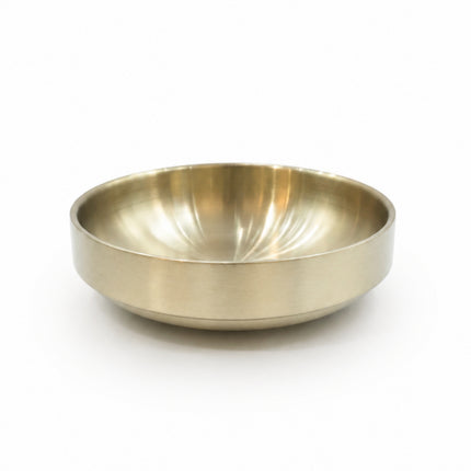 Traditional Korean Gold Titanium-Coated Stainless Steel Sauce, Side Dish, or Serving Plate – Double-Wall Vacuum Insulated – 3 Sizes (3.5", 4.5", or 6")