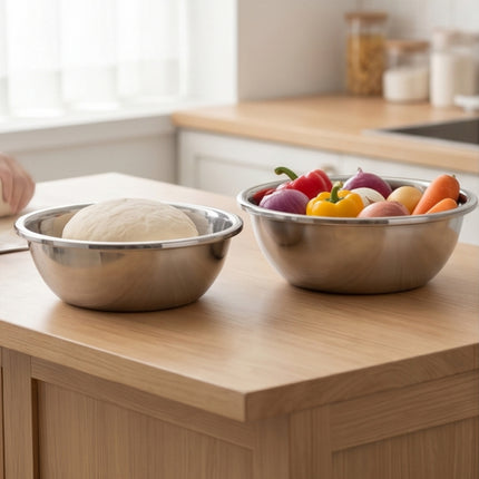 KOCO Premium Stainless Steel Mixing & Prep Bowl – 4 Sizes (20 cm, 24 cm, 28 cm, or 32 cm) / (7.9", 9.4", 11.0", or 12.6")