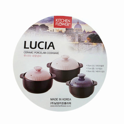 Kitchen Flower Lucia Ceramic Porcelain Cookware Hot Pot & Lid (3 Sizes) – Made in Korea