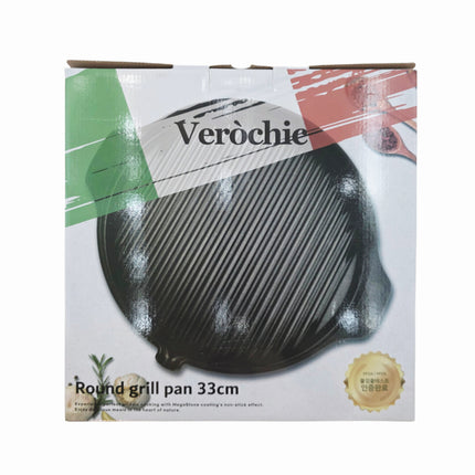 Verochic Round Korean Grill Pan 33cm (13") - Titanium MegaStone Coating - Made in Korea