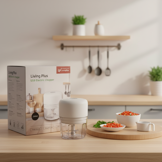 Living Plus Portable Cordless Electric Mini Chopper (USB-C)