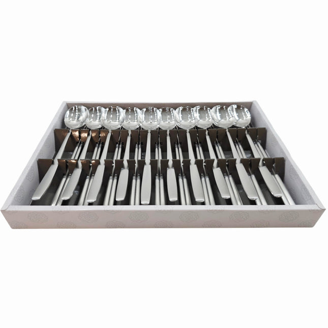 Kitsm Korean Stainless Steel Spoon & Chopsticks Set (10 Person Set) - Classic Plain Design - Made in Korea