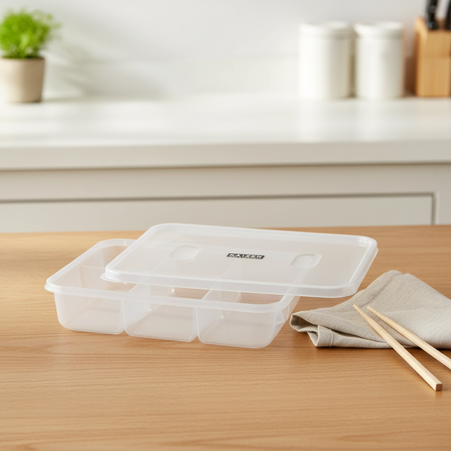 6-Section Clear Storage Container with Vented Lid – Food & Small Parts Organizer (8.25″ x 6″)