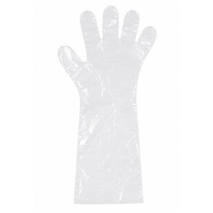 "Geosan" (20 Ct) 17.75" Extra Long Disposable Vinyl LDPE Gloves - Made in Korea
