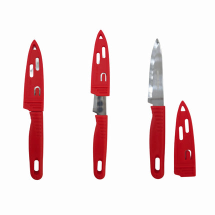 Bukcal Life Fruit Knife with Protective Cover (3 Colors) - 420J2 Stainless Steel Paring Knife