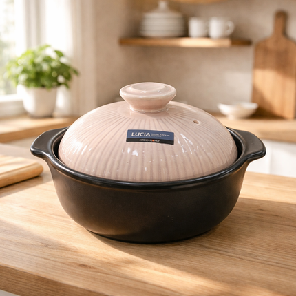 Kitchen Flower Lucia Ceramic Porcelain Cookware Hot Pot & Lid (3 Sizes) – Made in Korea