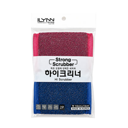 Ilynn Hi Scrubber Heavy-Duty Scouring Sponges – 2 Pack – Made in Korea