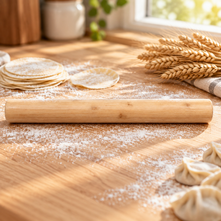 Handle-Free Wooden Rolling Pin for Dough & Dumpling Wrappers - 2 Sizes - Made in Korea