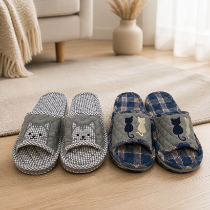 Home Art Men's Triple-Padded Quilted House Slippers (2 Colors) – One Size (Fits Most)