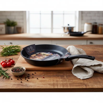 Mommycook 6-Layer Marble Coating Frying Pan with Heat-Resistant Handle (4 Sizes) - Made in Korea