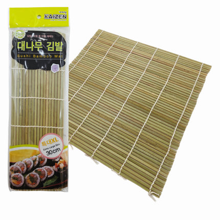 Kaizen Extra Large Wide-Slat Bamboo Sushi Gimbap Rolling Mat - 12 x 12 Inches