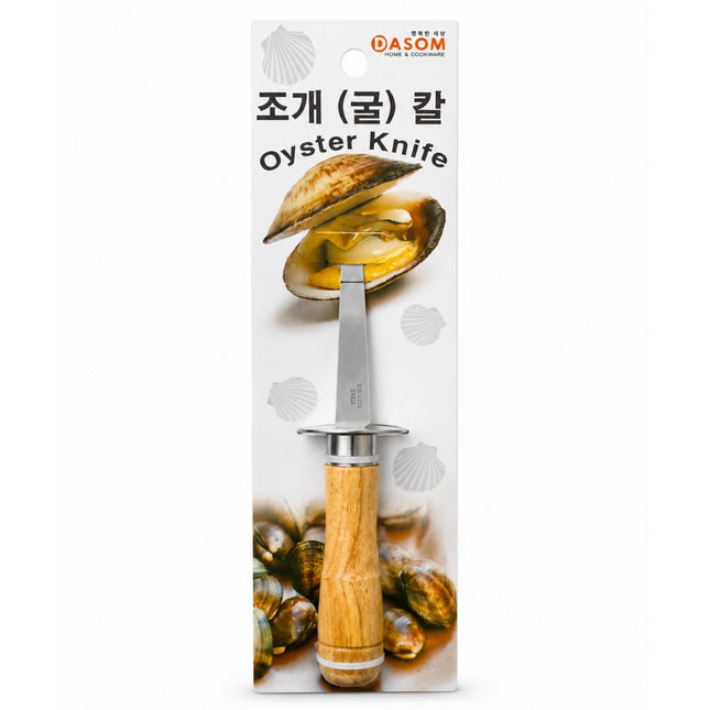 Dasom Stainless Steel Oyster & Shellfish Knife with Wood Handle, 7.5"