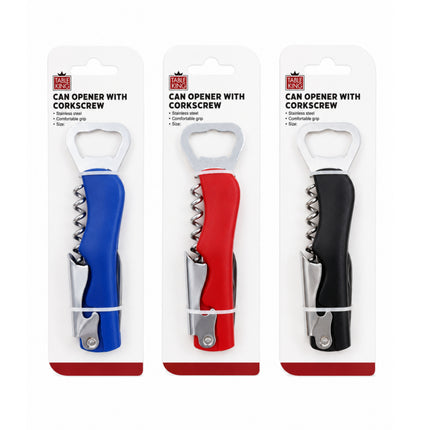 TABLE KING Multi-Function Can Opener with Corkscrew, Bottle Opener & Folding Knife – 5.4 in. (13.7 cm)