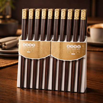 EVE Ironwood-Style Wooden Chopsticks Set (10 Pairs)