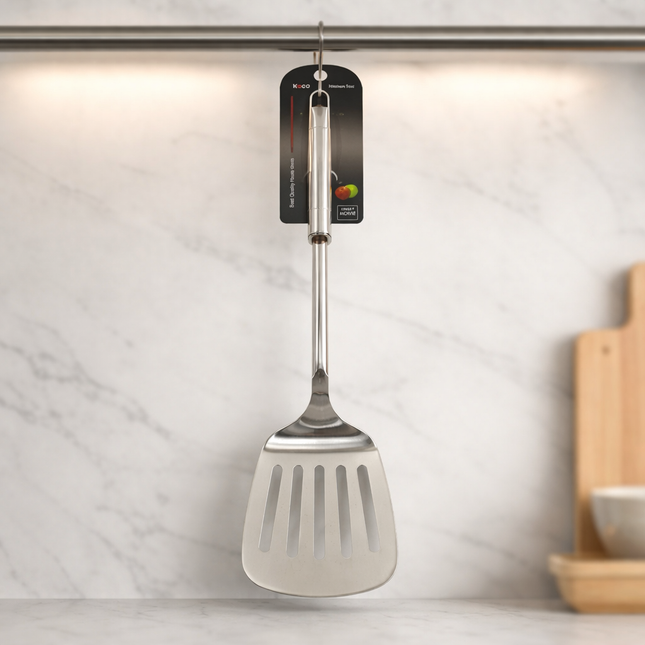 Home Art Pure Stainless Steel Turner - Slotted Spatula - Stainless Steel Kitchen Utensil