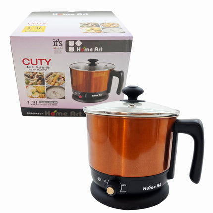 Home Art CUTY Double-Wall Stainless Steel 304 Electric Ramen Cooker (1.3L) – Korean Electric Hot Pot - Multi-Pot