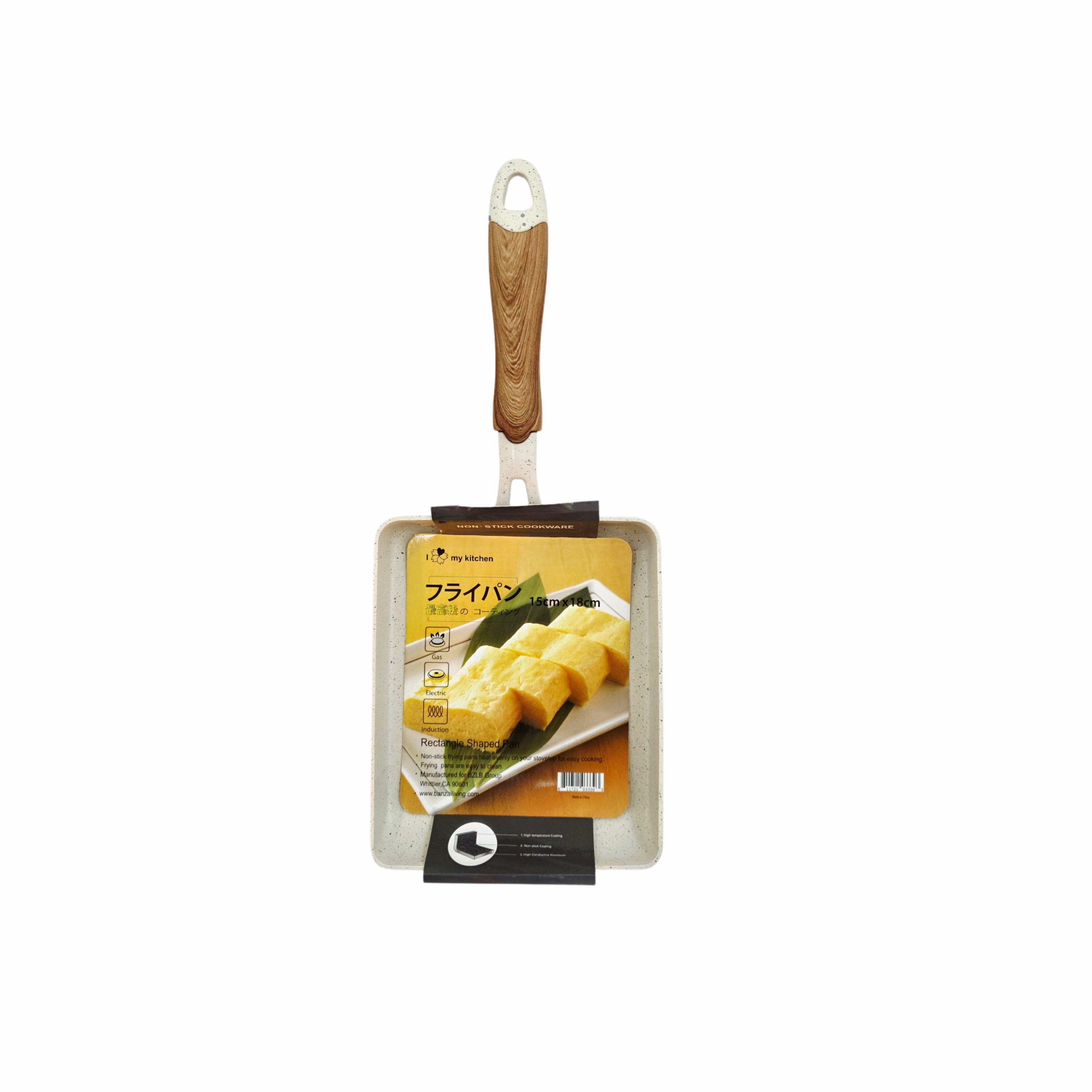 "I ❤️ my kitchen" Non-Stick Rectangle Frying Pan - Gas/Electric/Induction Ready