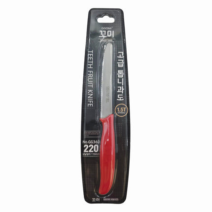 GGOMI Serrated Fruit Knife with Red Handle (8.75" / 22.2 cm) – 4.33" Blade (11 cm)