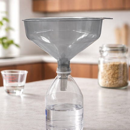 Kaizen Plastic Funnel with Hanging Loop - 2 Colors (Clear White or Clear Gray)