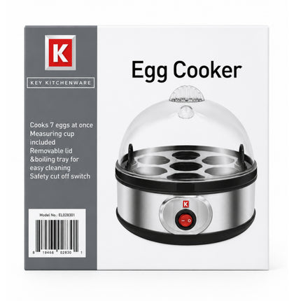 Key Kitchenware Stainless Steel Electric Egg Cooker (7 Eggs) – Automatic Egg Boiler