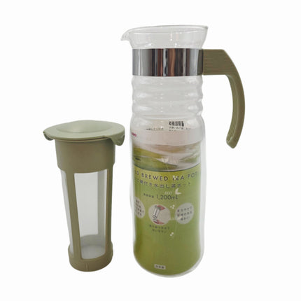 Hario Cold Brew Tea Pot (1.2L / 40.6 oz) – Heatproof Glass Cold Brew Pitcher with Fine Mesh Strainer – Made in Japan