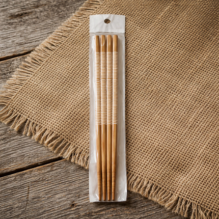 Long Wooden Cooking Chopsticks with Grip Tips (2 Pairs, 11.8 in / 30 cm)