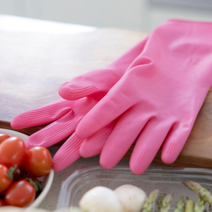 Myungjin MYMY Latex Rubber Dishwashing & Cleaning Gloves (1 Pair) - Medium (M) - Made in Sri Lanka